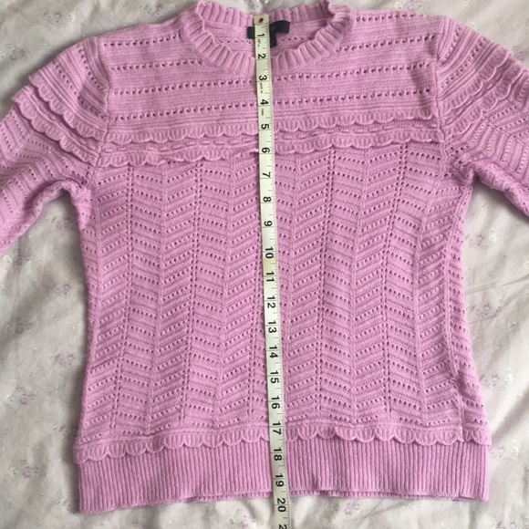 J. Crew Lilac Scallop Trimmed Sweater - Picture 5 of 11